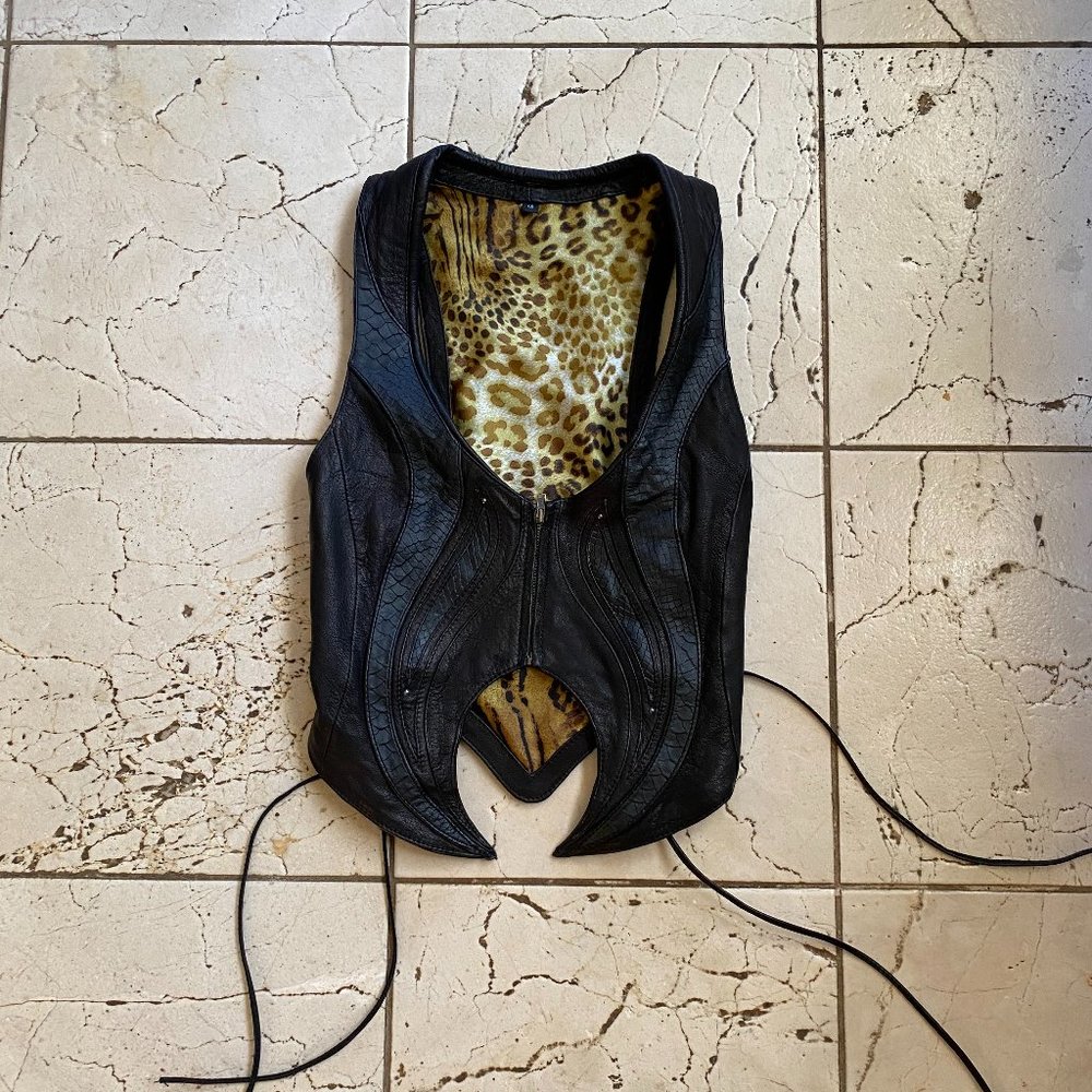 Zoltan Leather Flame Vest